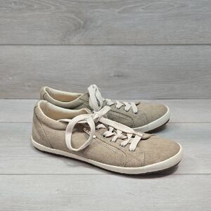 Taos Women Star Casual Tan Canvas Sneakers Shoes Sz 9